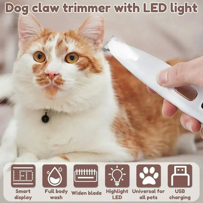 Pawsitive Waterproof Rechargeable Pet Shaver with LED Light, Low-Noise Clipper for Dogs & Cats