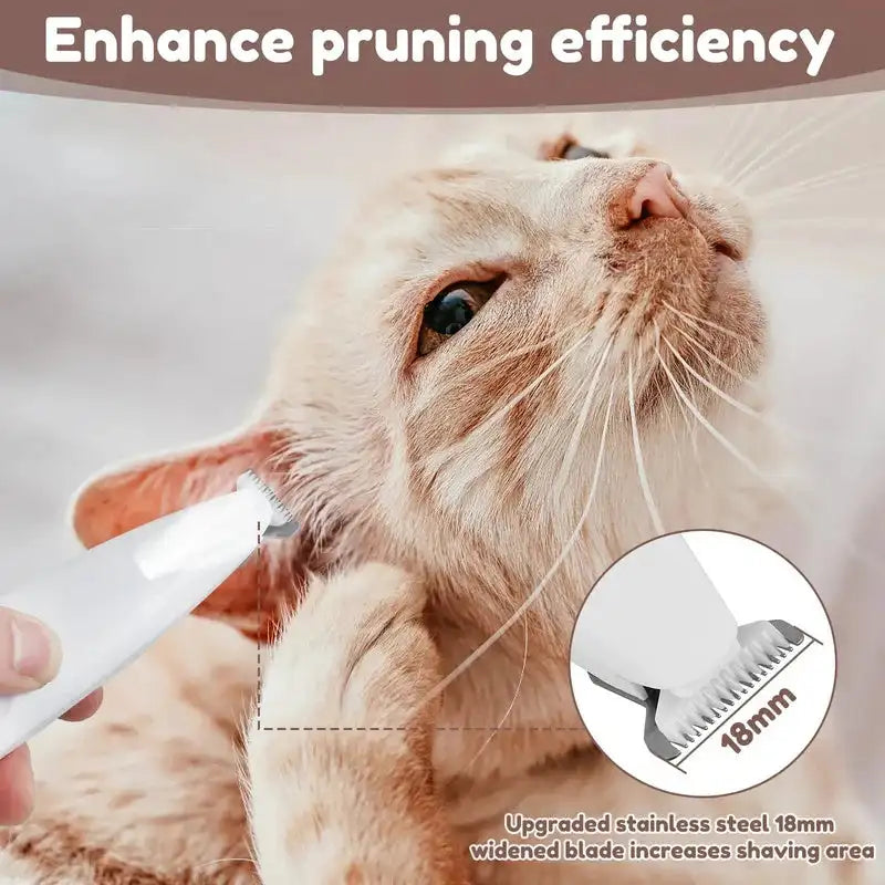 Pawsitive Waterproof Rechargeable Pet Shaver with LED Light, Low-Noise Clipper for Dogs & Cats