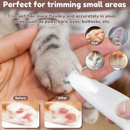 Pawsitive Waterproof Rechargeable Pet Shaver with LED Light, Low-Noise Clipper for Dogs & Cats